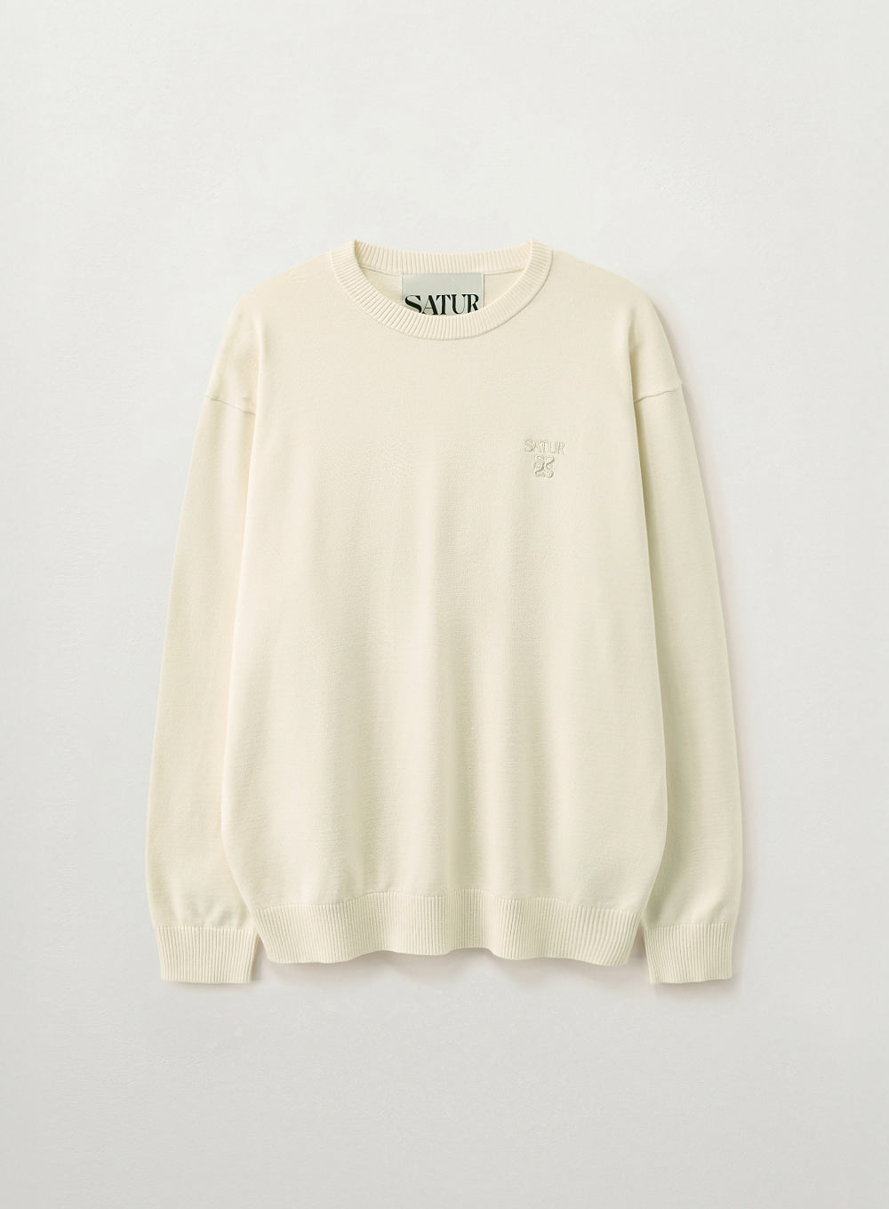 Satur Loren Basic Crewneck Knit - Cream