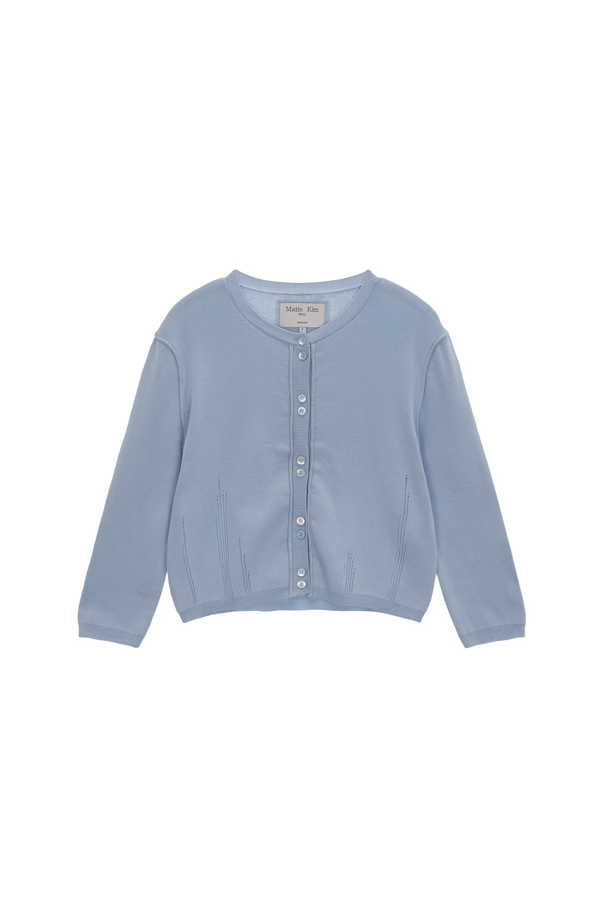 Matinkim Three Quarter Sleeve Round Cardigan IN Sky