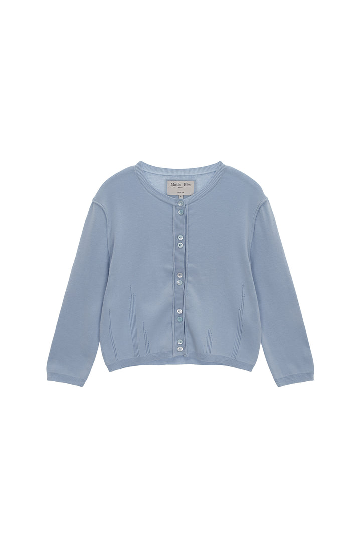 Matinkim Three Quarter Sleeve Round Cardigan IN Sky