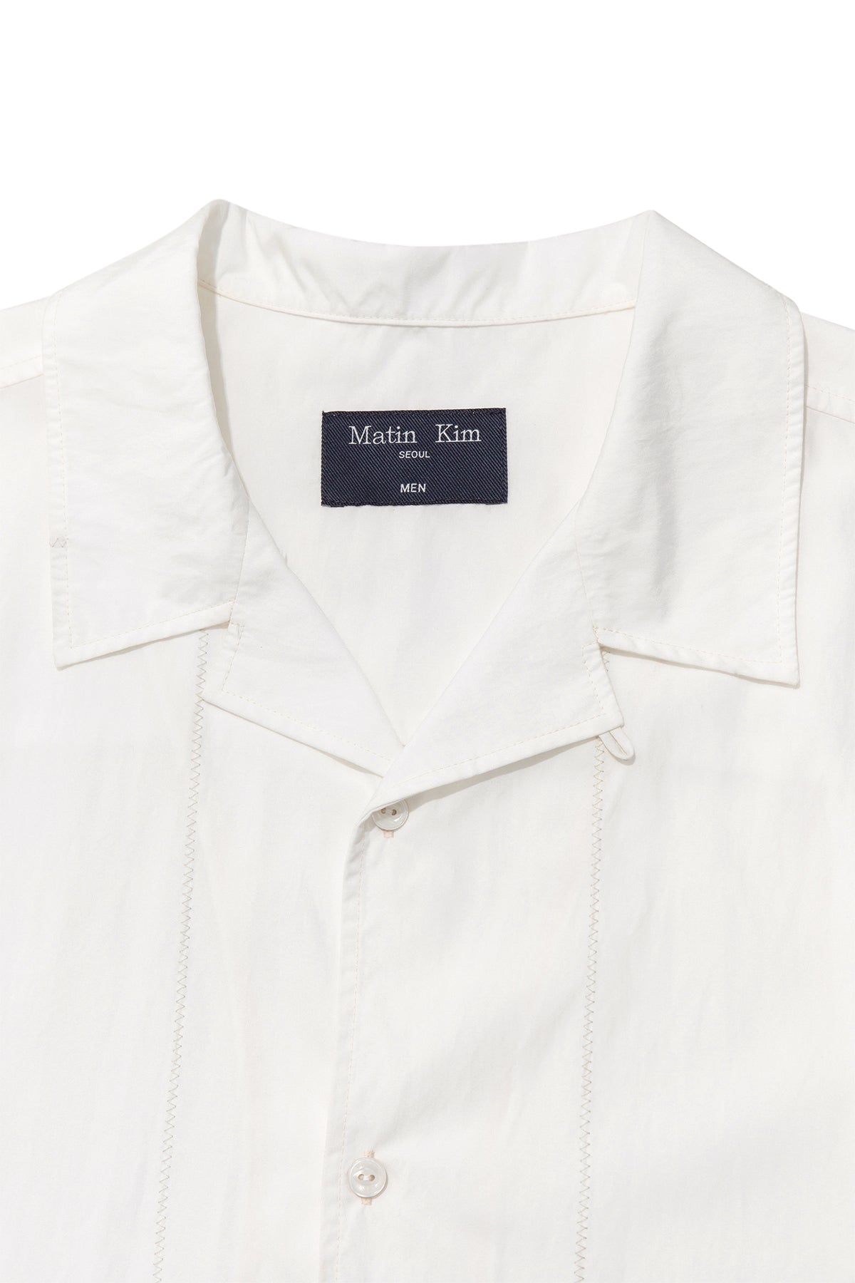 Matinkim Zigzag Stitch Point Shirt For Men IN White
