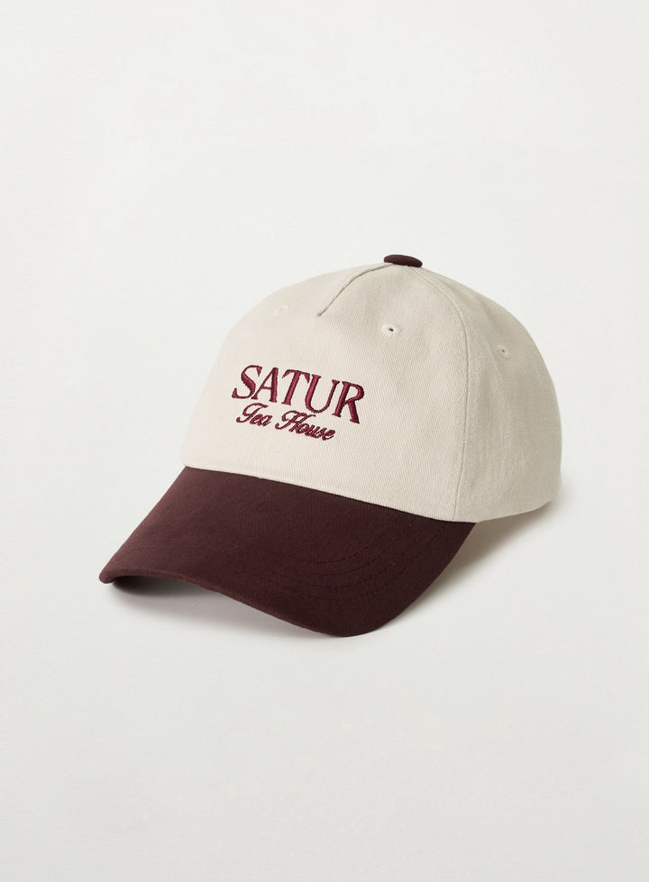 Satur X Tea House Contrast 5 Panel Ball Cap - Burgundy