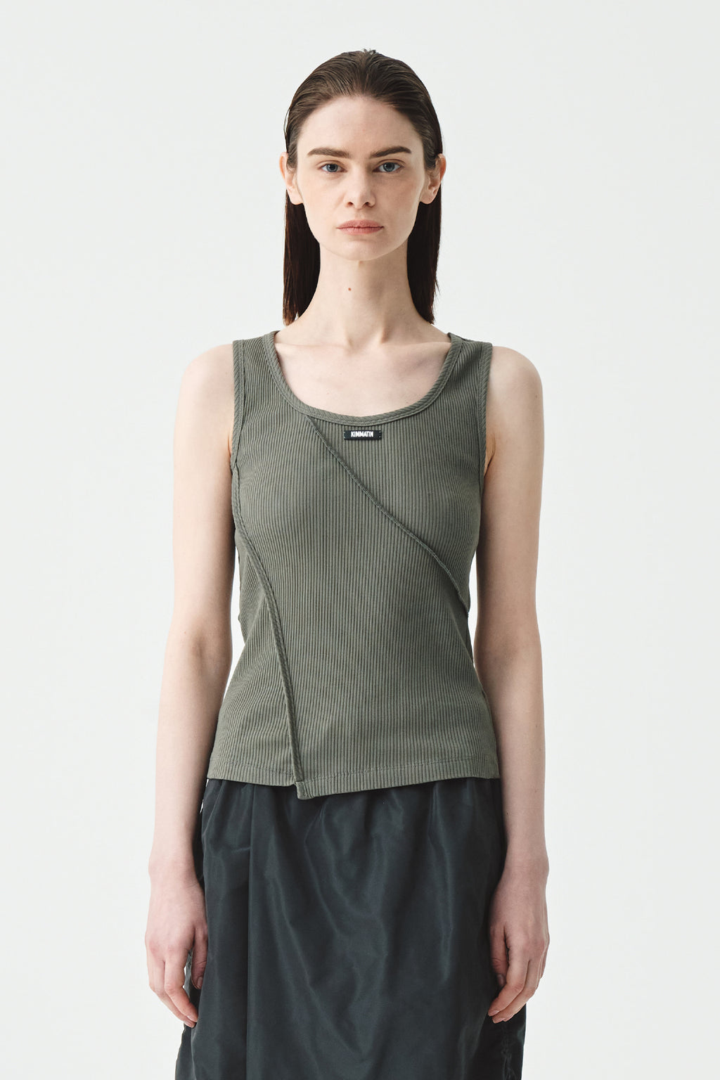 Matinkim Matin Kim Ribbed Slim Sleeveless IN Khaki