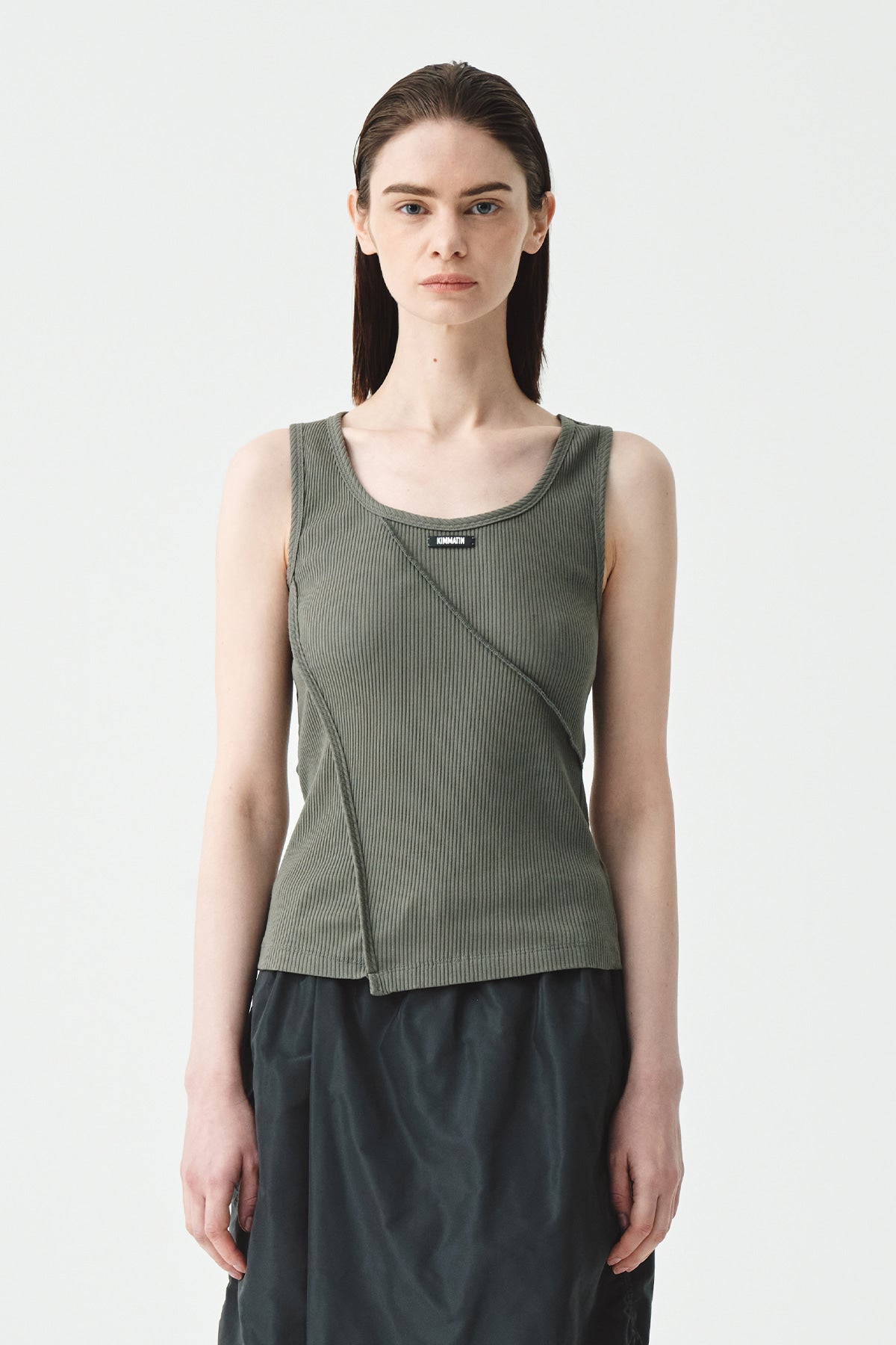 Matinkim Matin Kim Ribbed Slim Sleeveless IN Khaki