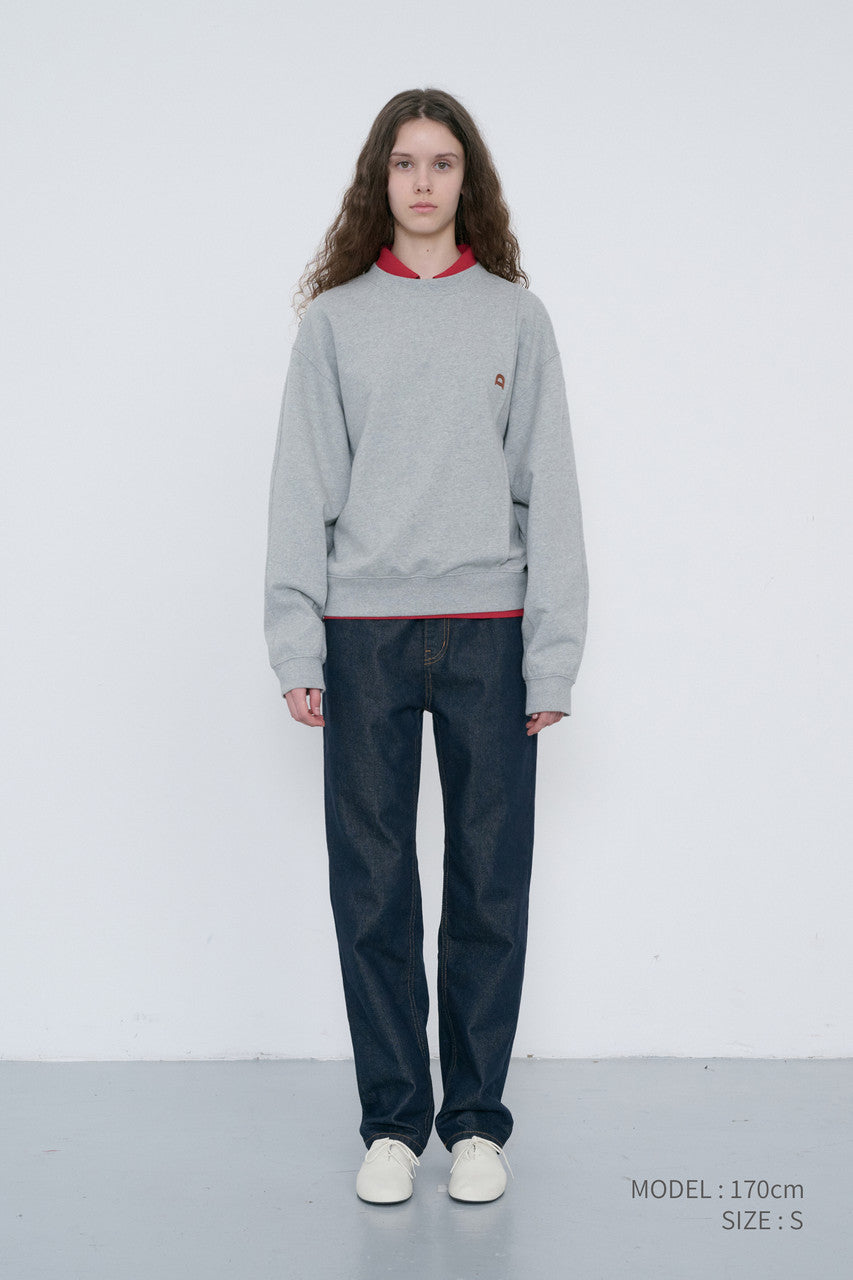 Dunst Unisex Dunst Logo Crease Sweatshirt Melange Grey