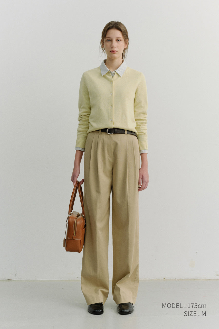 Dunst Essential Crewneck Knit Cardigan Lemon