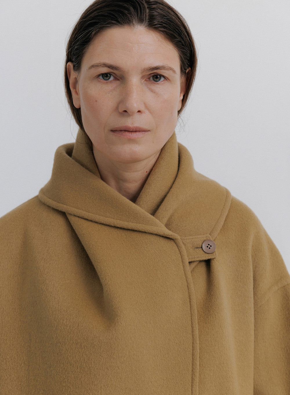 Kindersalmon Saga Cashmere Half-Coat Caramel