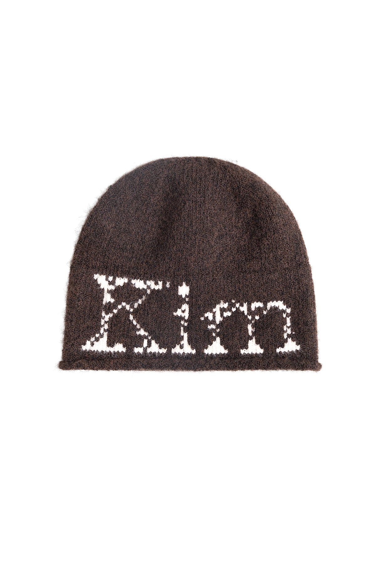 Matinkim Boucle Crack Logo Beanie IN Brown