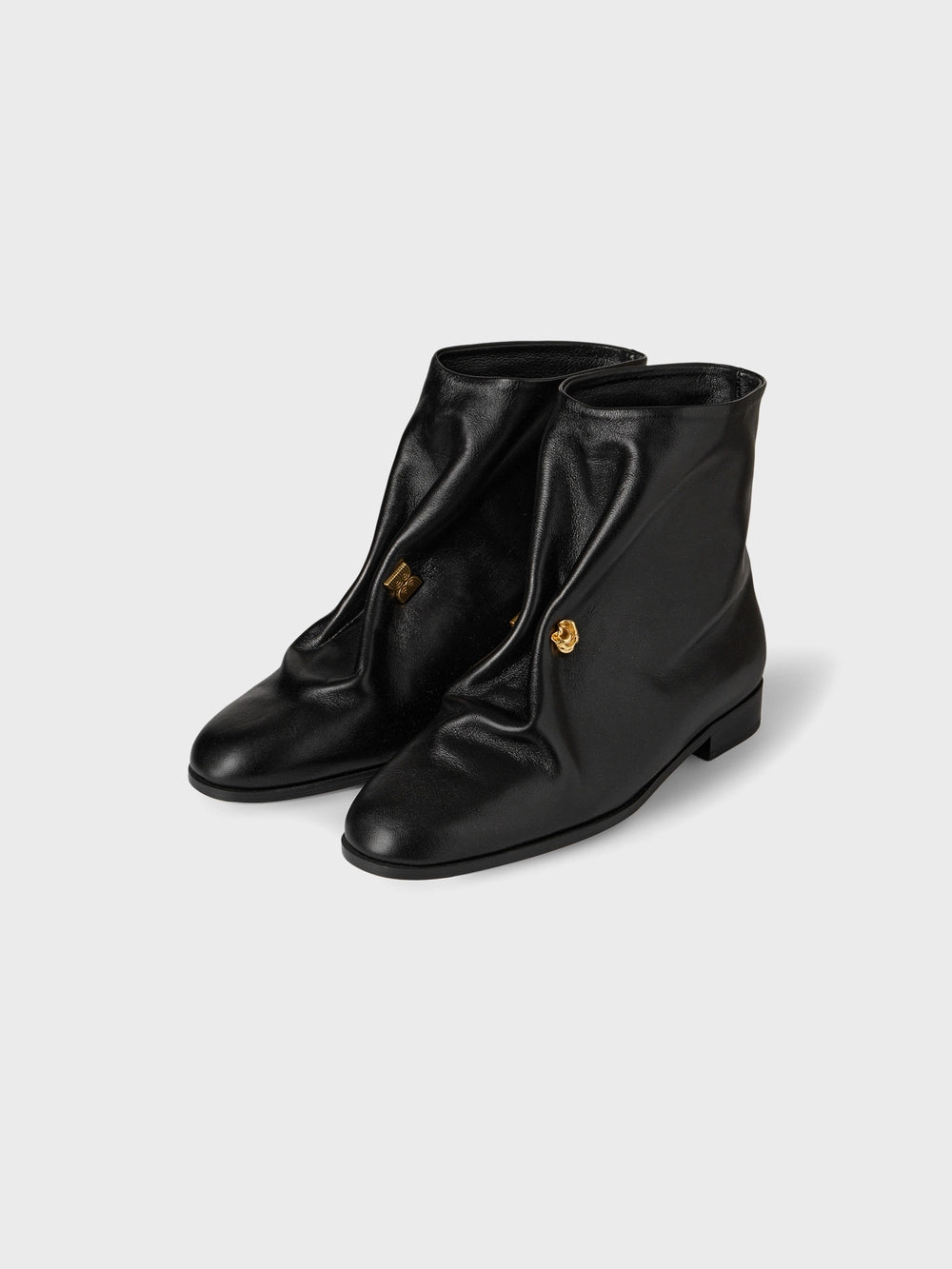 EENK Brooch Ankle Boots - Black