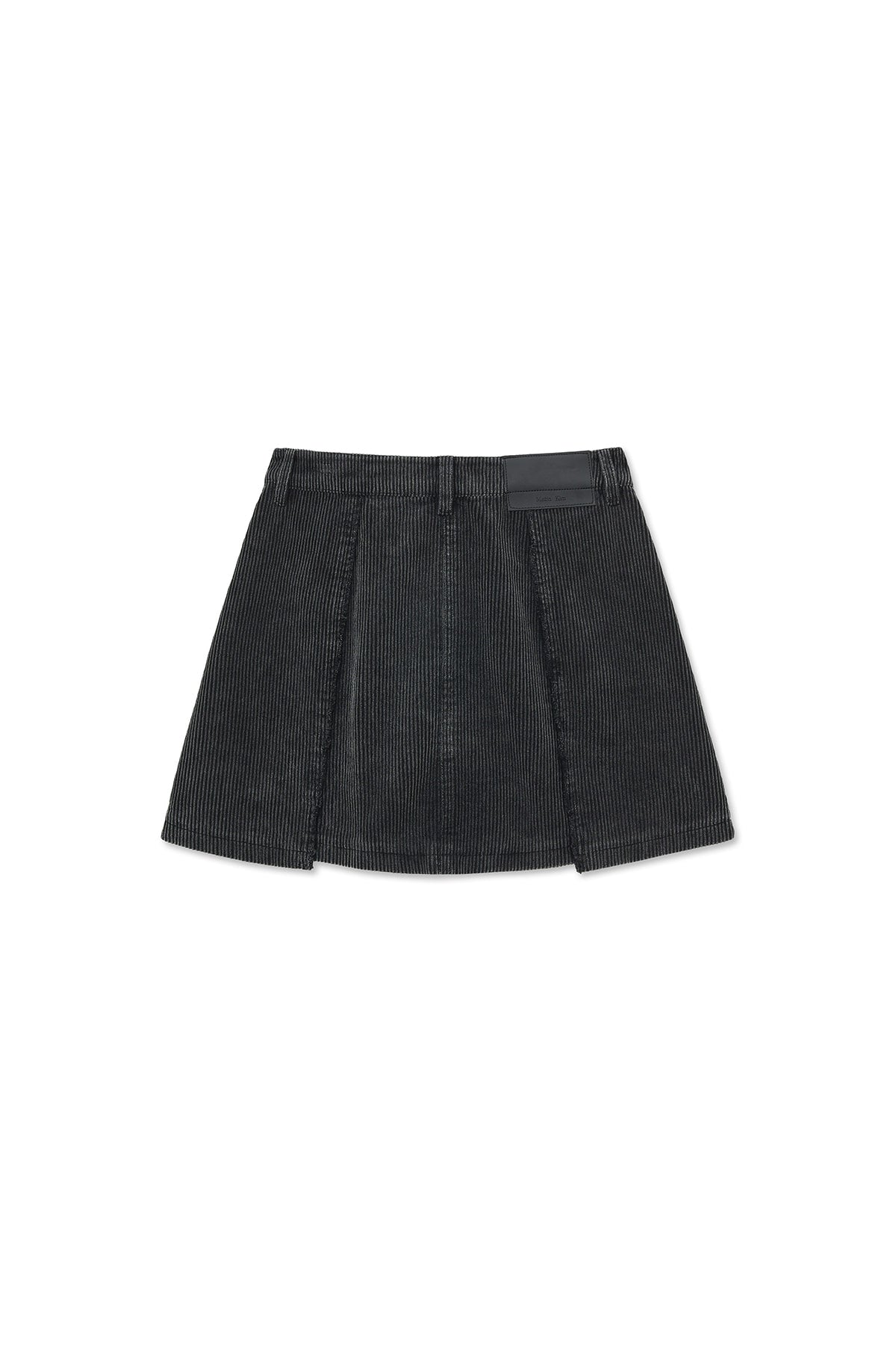 [matinkim] WASHED CORDUROY WRAP SKIRT IN BLACK