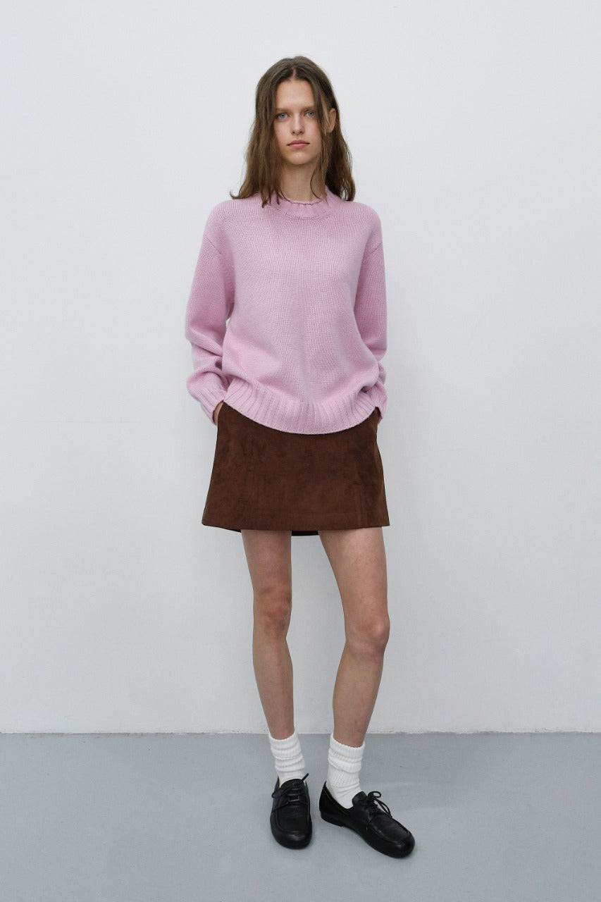 Dunst Suede Mini Skirt Deep Brown