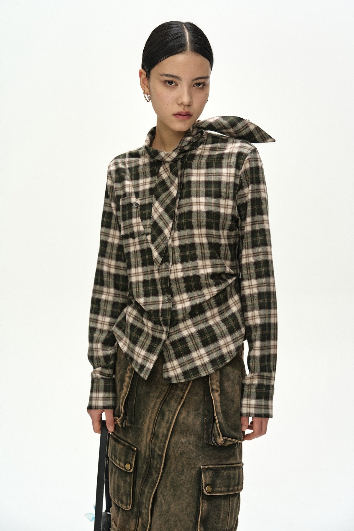 Andersson Bell Tartan Scarf-Tie Shirt