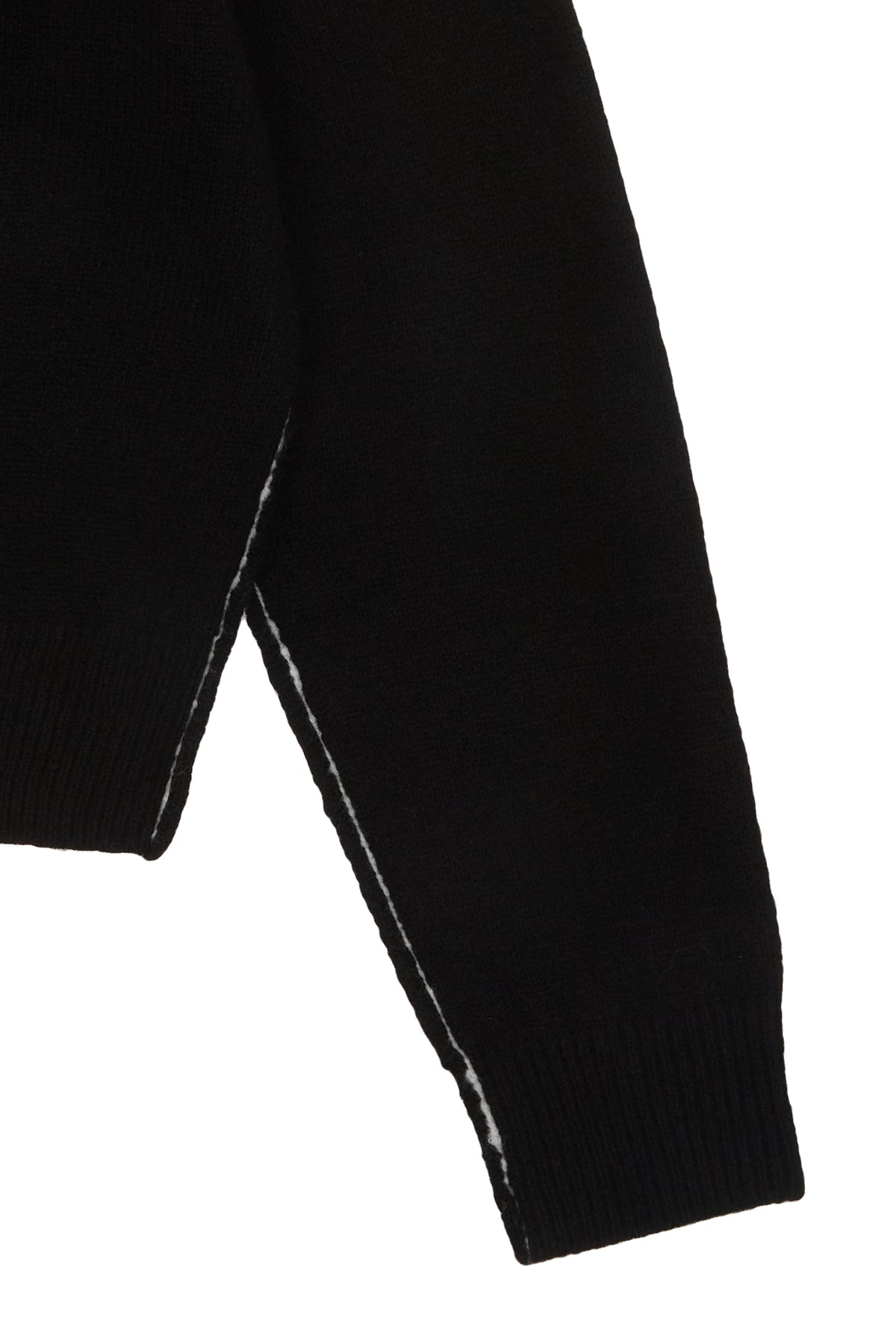 [matinkim] COLOR LINE POINT LOGO KNIT PULLOVER IN BLACK