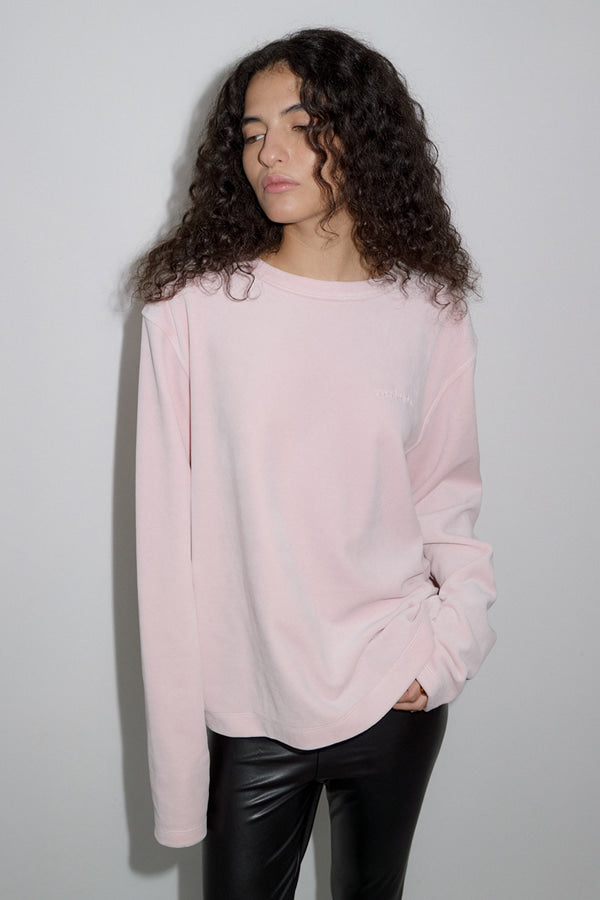 Overdueflair Velour T-Shirts Baby Pink