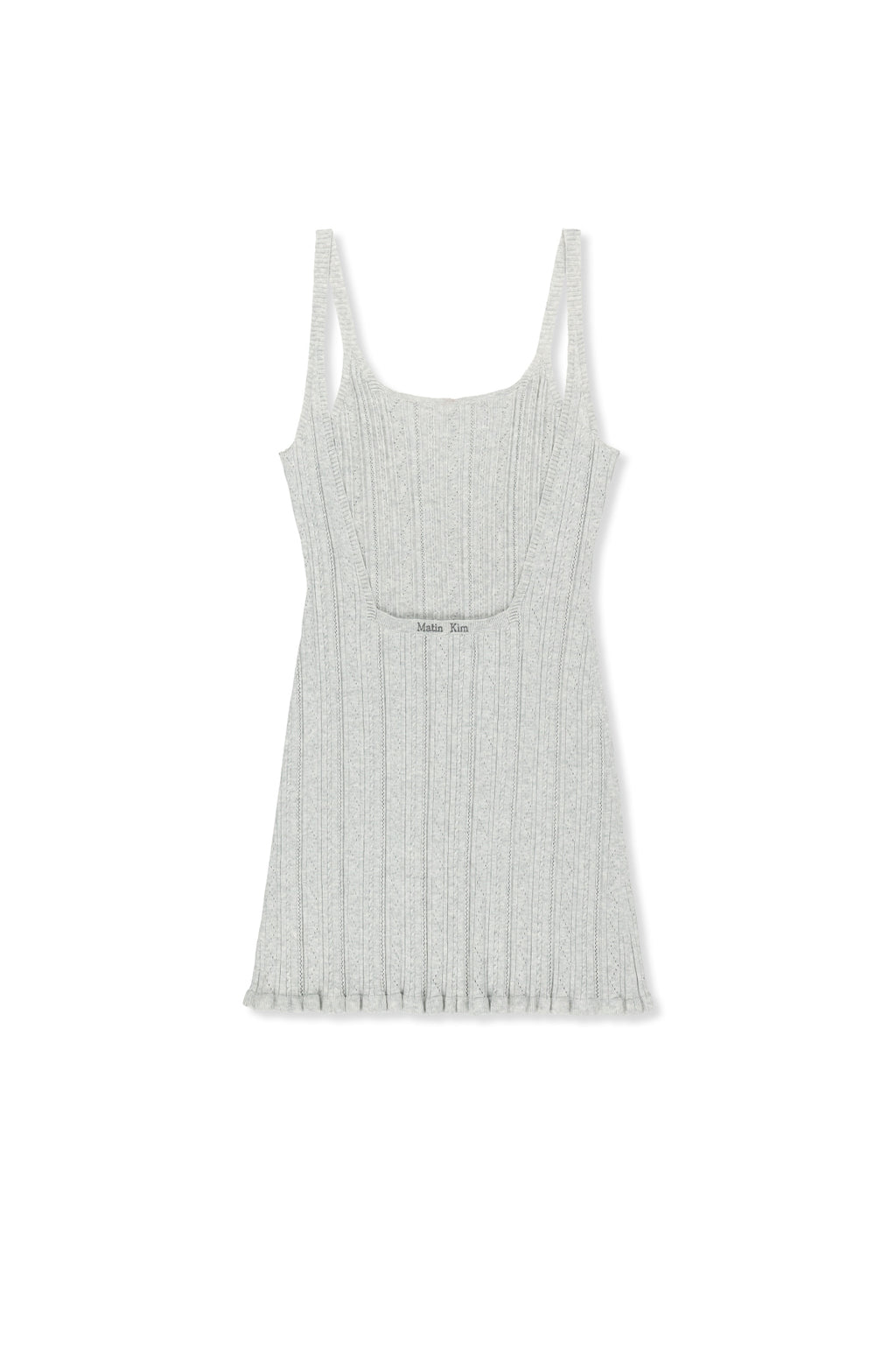 Matinkim Open Back Ribbed Knit Dress IN Light Grey