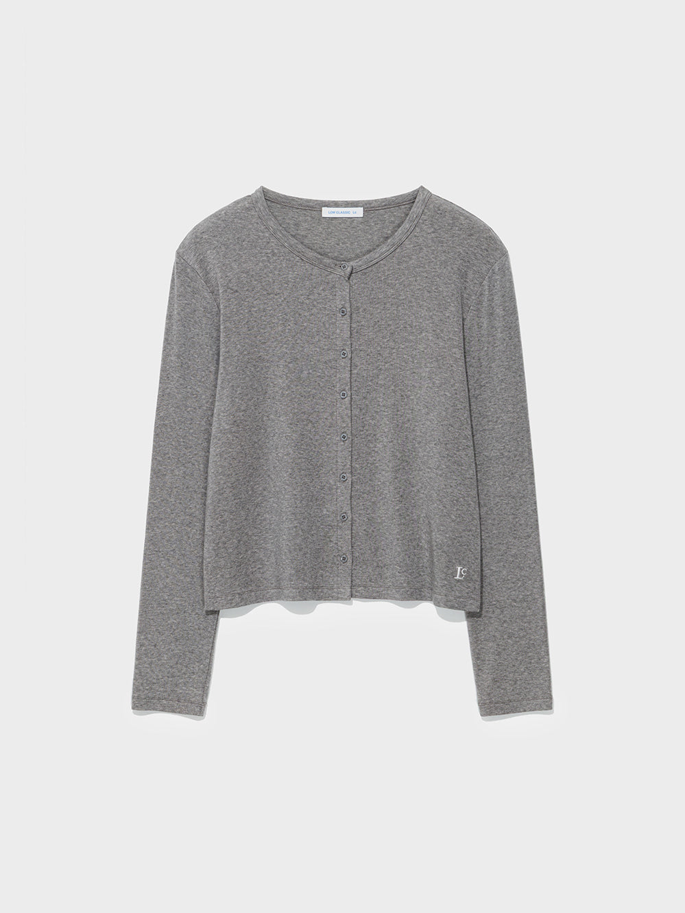 Low Classic Wool Jersey Warm Cardigan Melange Grey