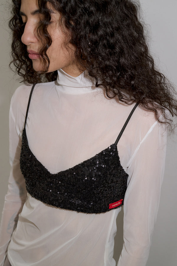 Overdueflair Spangle Bustier Top Black