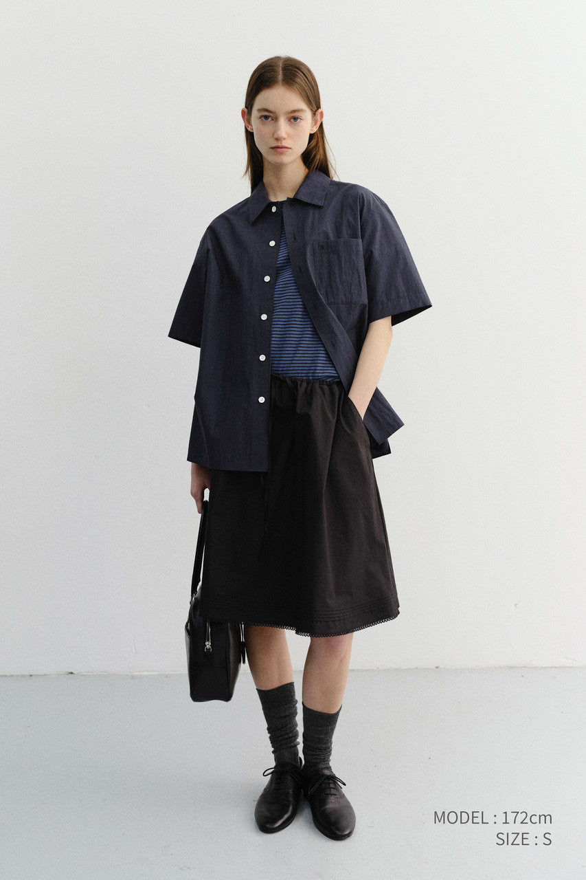 Dunst Unisex Open Collared Shirt Navy
