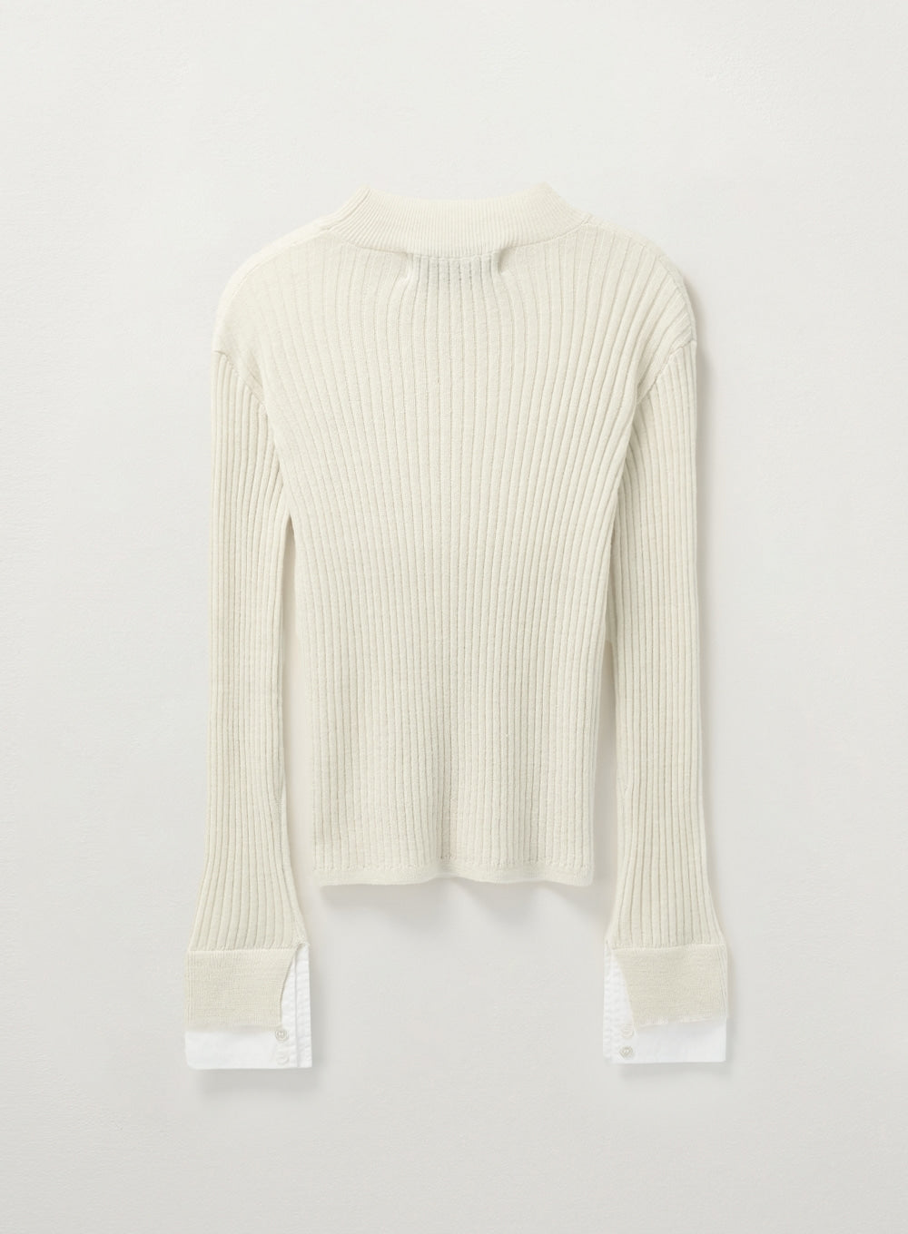 [satur] (W) Cuffs Mock Neck Knit - Cream