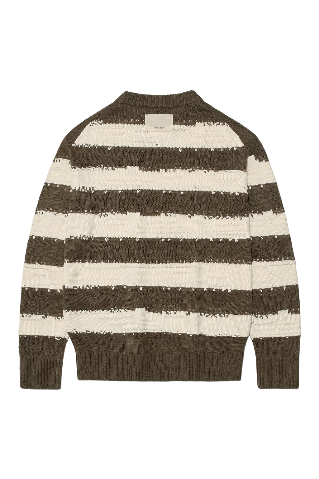 Matinkim Stripe Vintage Loose Pullover For Women IN Khaki Brown