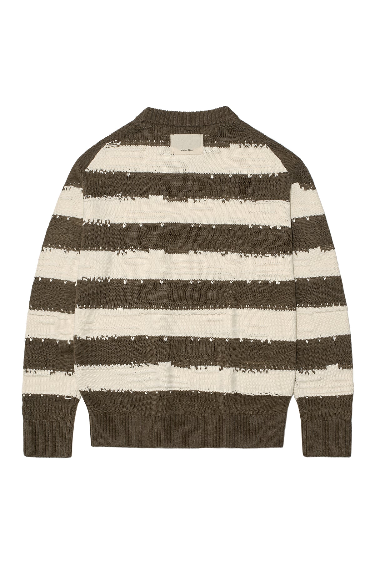 Matinkim Stripe Vintage Loose Pullover For Women IN Khaki Brown