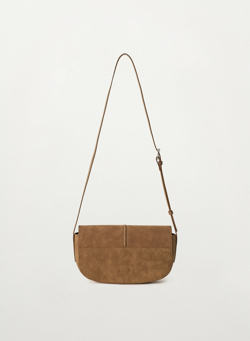 Satur Halfmoon Studded Mini Shoulder Bag - Camel