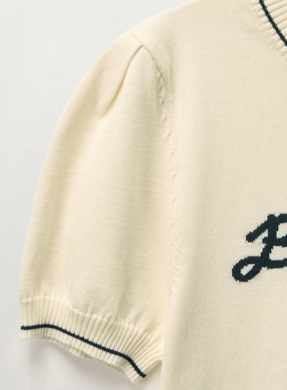 [satur] (W) Bon Voyage Puff Knit - Cream Navy