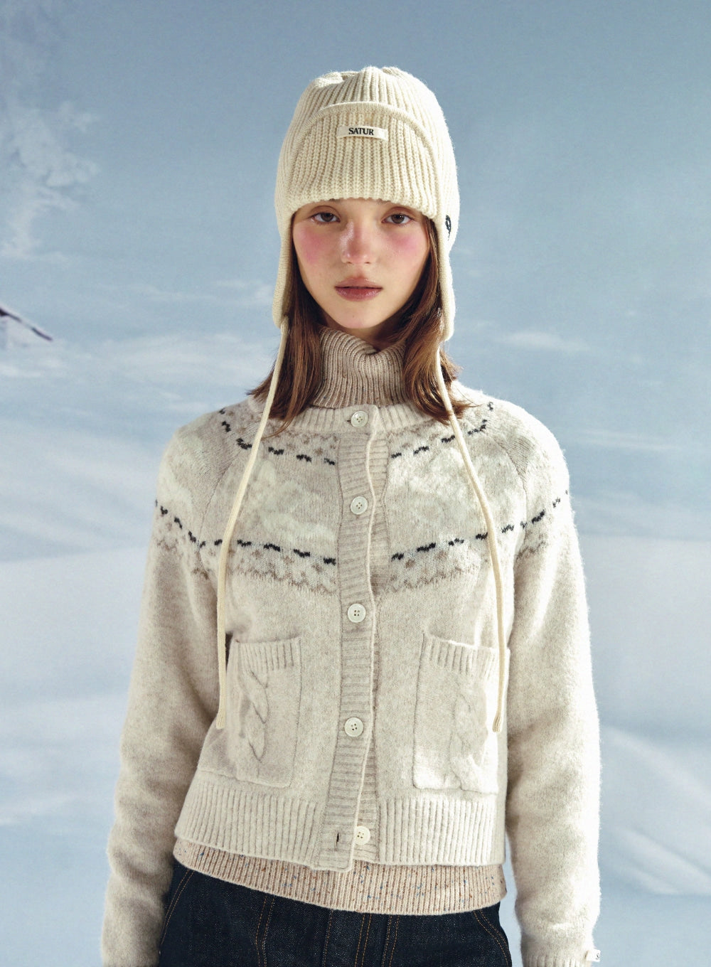 [satur] (W) Holiday Angel Knit Cardigan - Cream