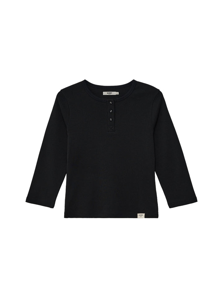 GLOWNY 3/4 Button Fly Tee (Black)