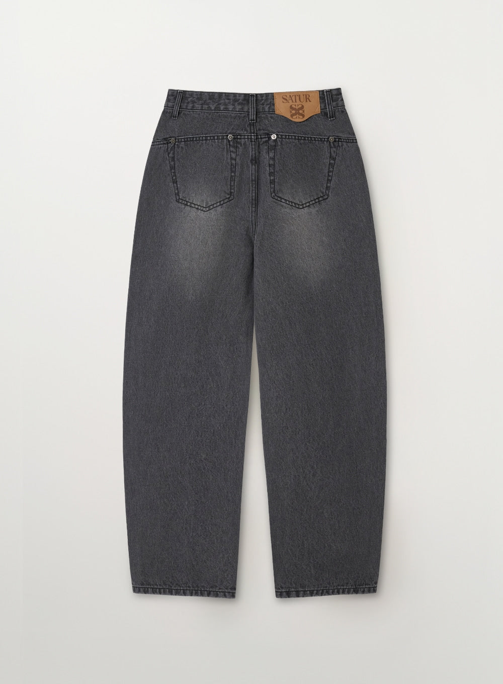 [SATUR] Round Color Denim Pants - Gray