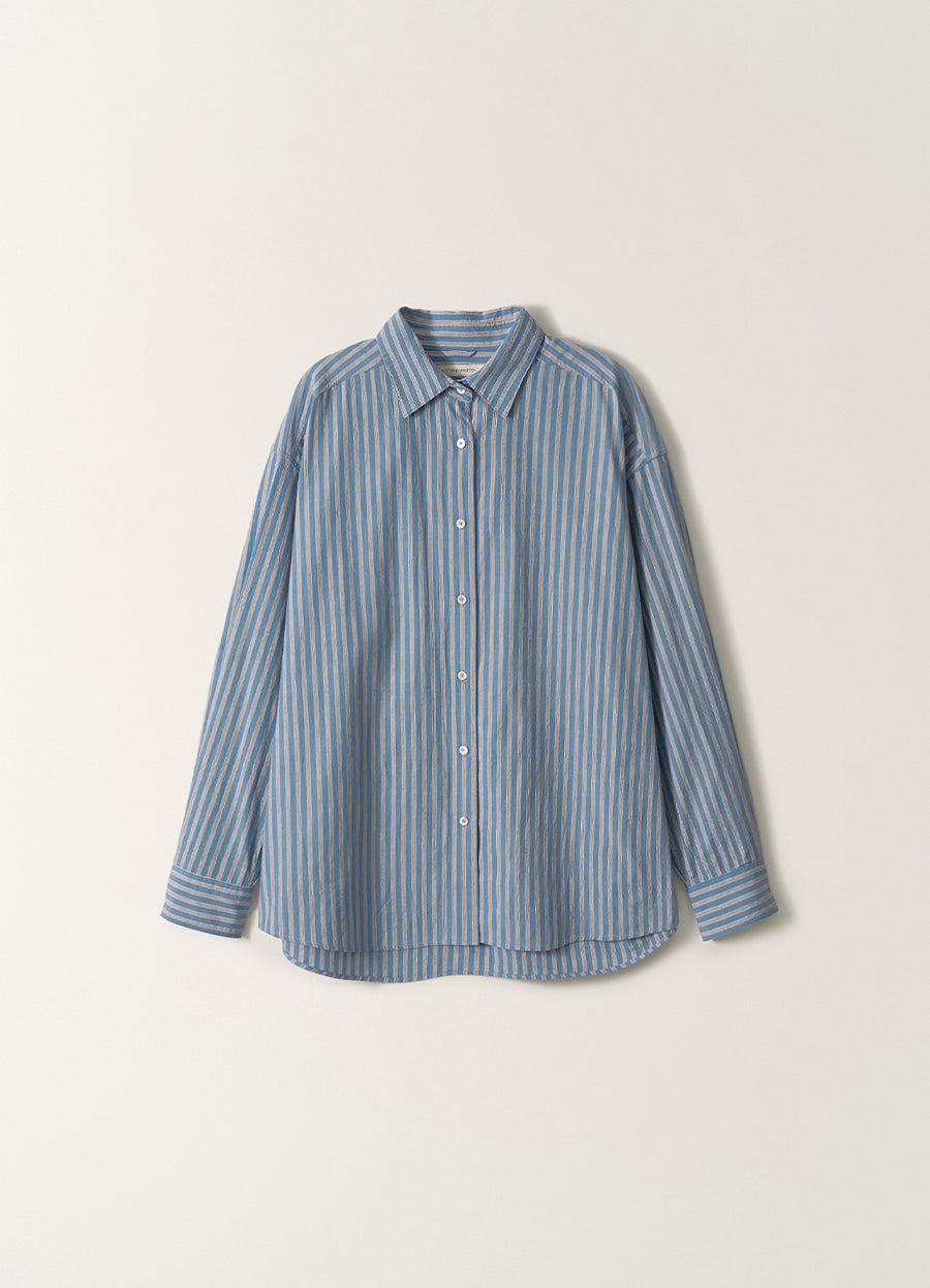 Nothing Written Metis Cotton Shirt (Blue Stripe)