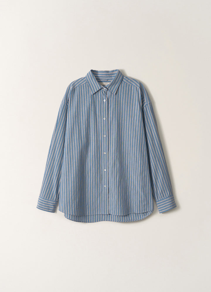 Nothing Written Metis Cotton Shirt (Blue Stripe)