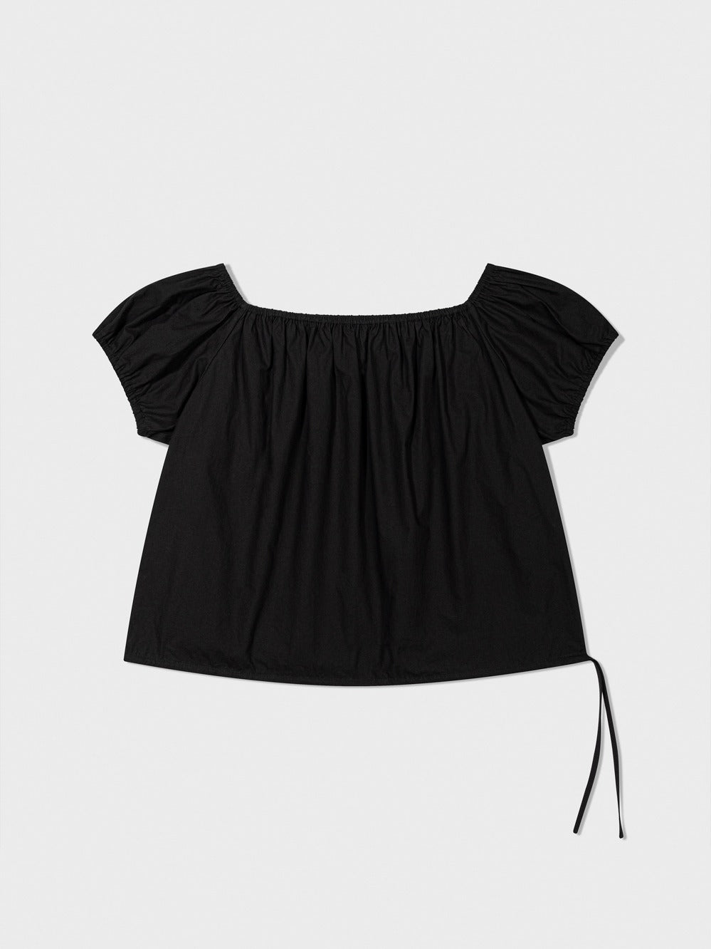 Low Classic Shirring Volume Top Black