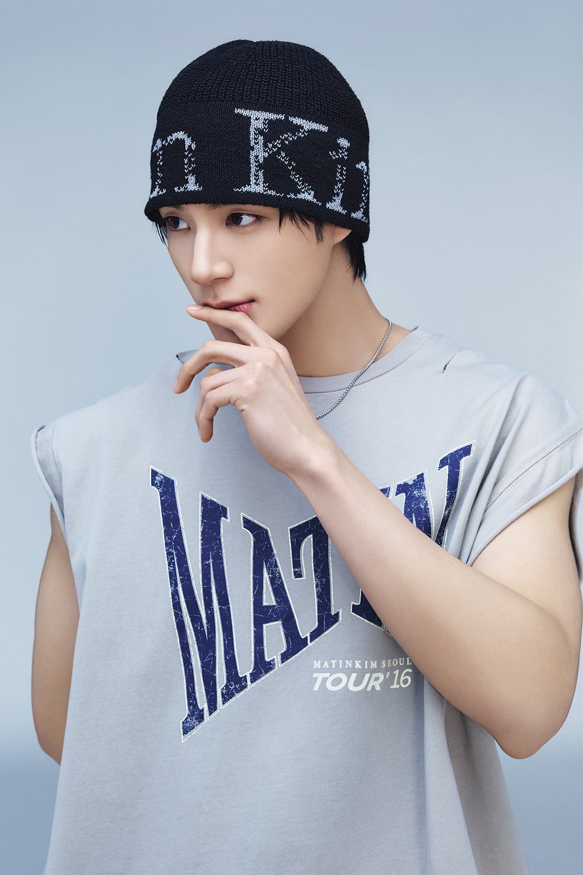 Matinkim Cracked Logo Light Bucket Beanie IN Black