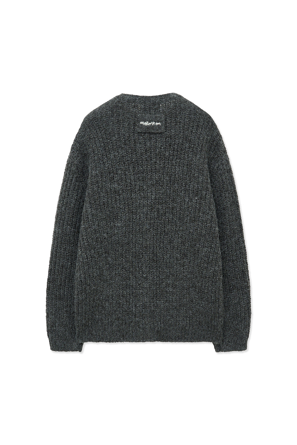 [matinkim] SIDE BUTTON POINT OVERFIT CARDIGAN IN CHARCOAL