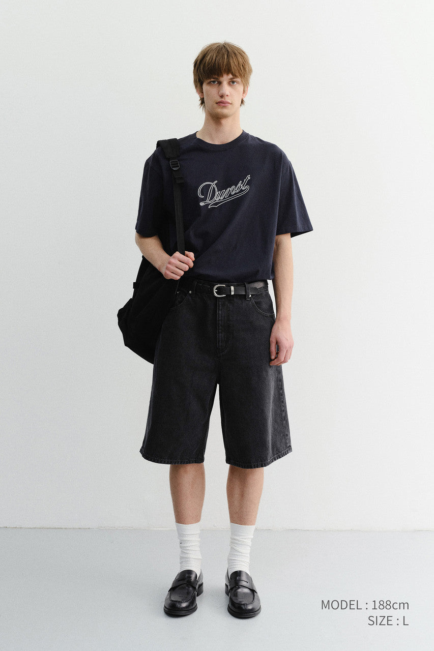 Dunst Classic Baggy Denim Shorts Black