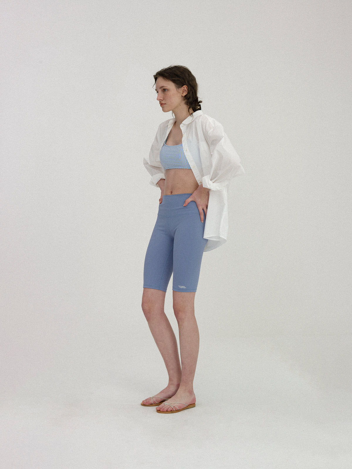 Nothing Written Biker short leggings (Gray blue)