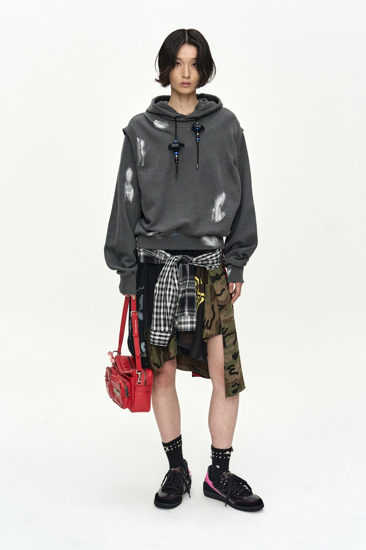 Andersson Bell Metallic Painted Layered Hoodie