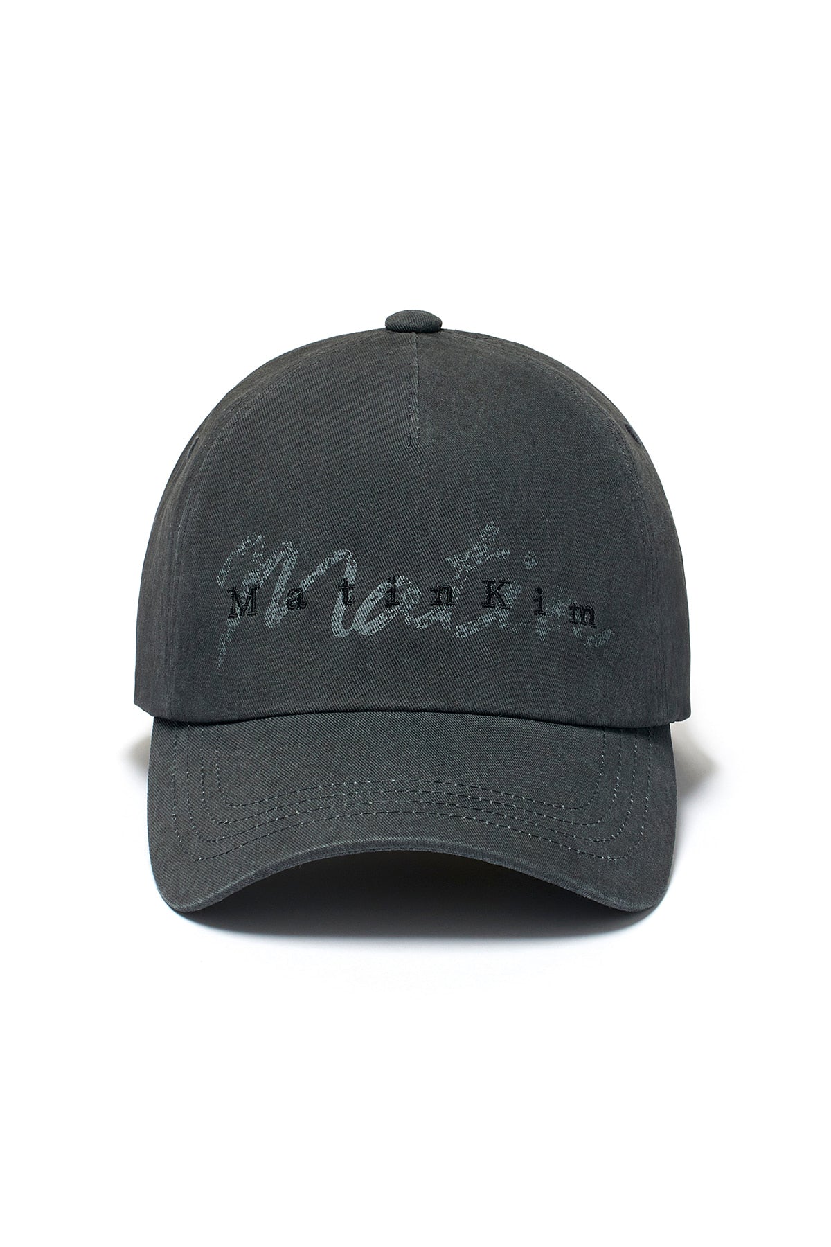 Matinkim Cotton Washed Crack Logo Ball Cap IN Charcoal