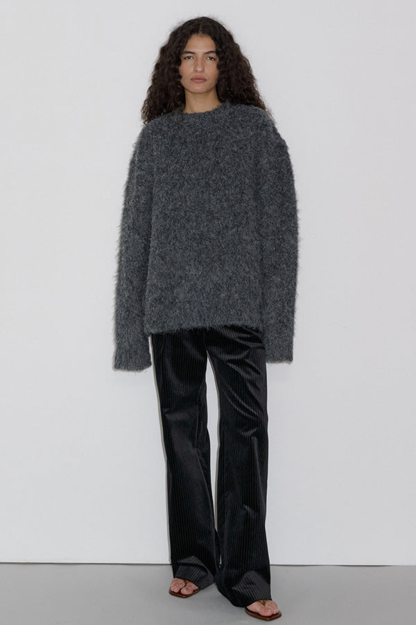 Overdueflair Oversize Hairy Knit Charcoal