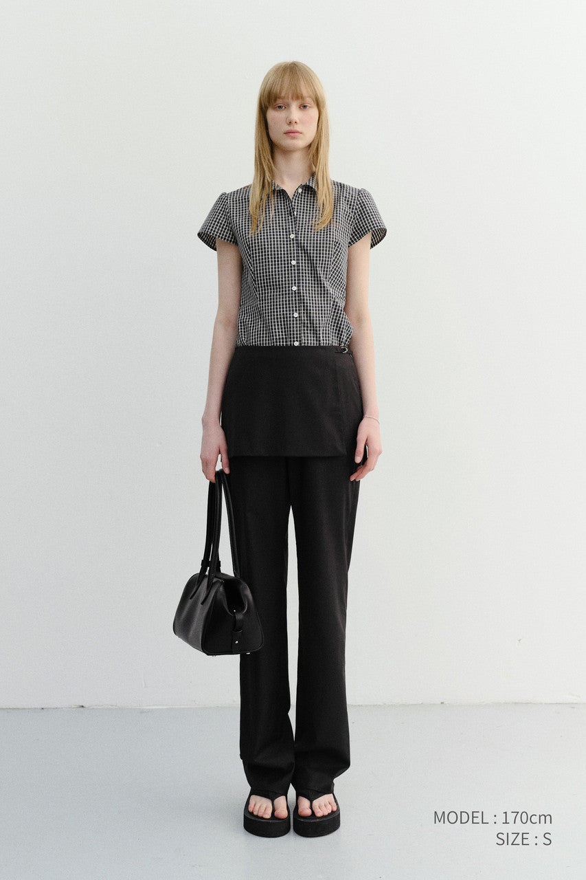 Dunst Skirt Layered Slim Pants Black