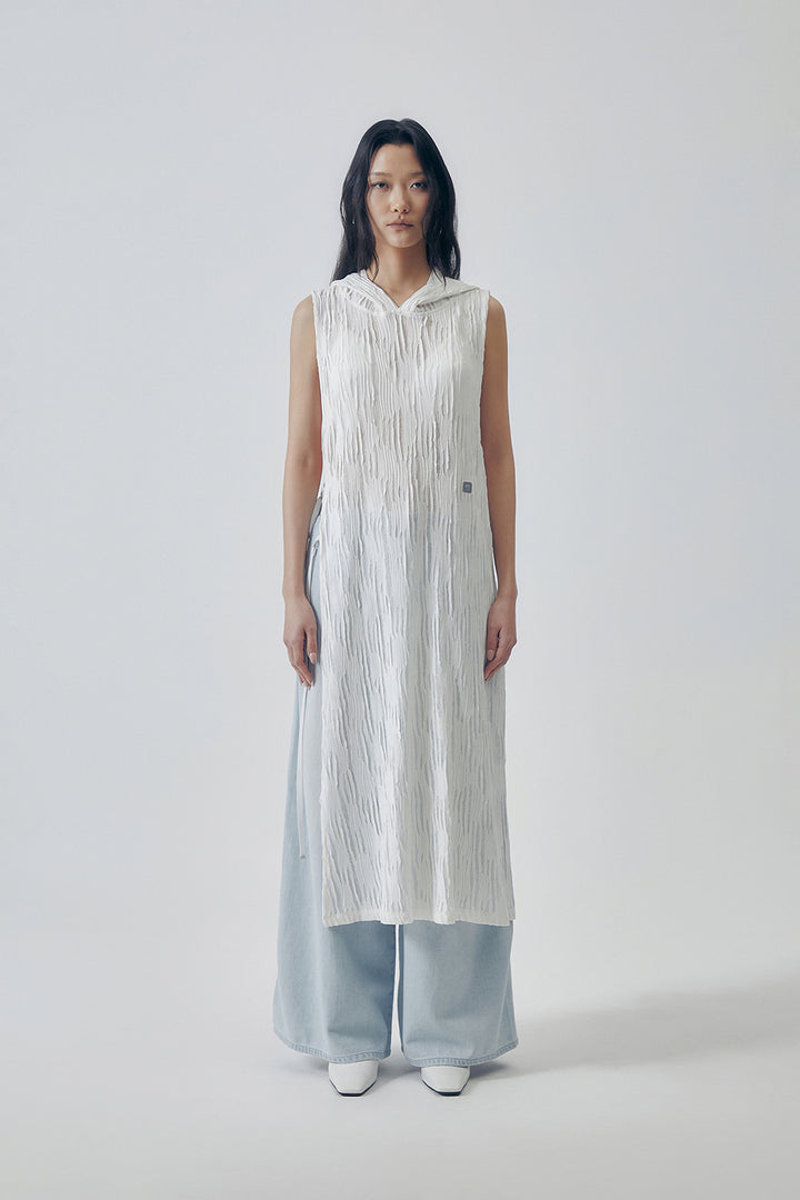 Treemingbird Pleated Cover-up Dress White