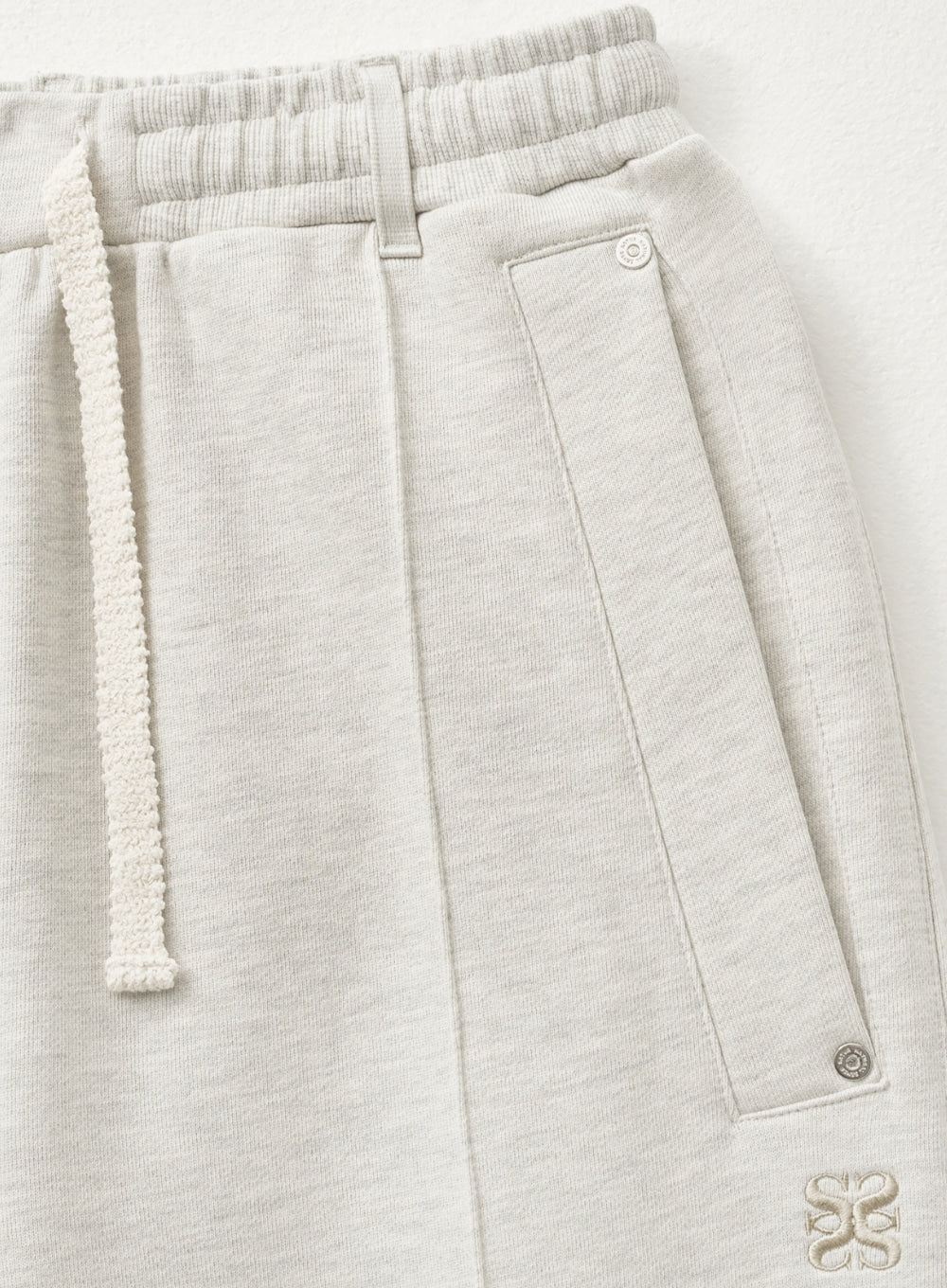 [satur] (W) Teo Cotton Banding Sweatpants - Melange Ivory