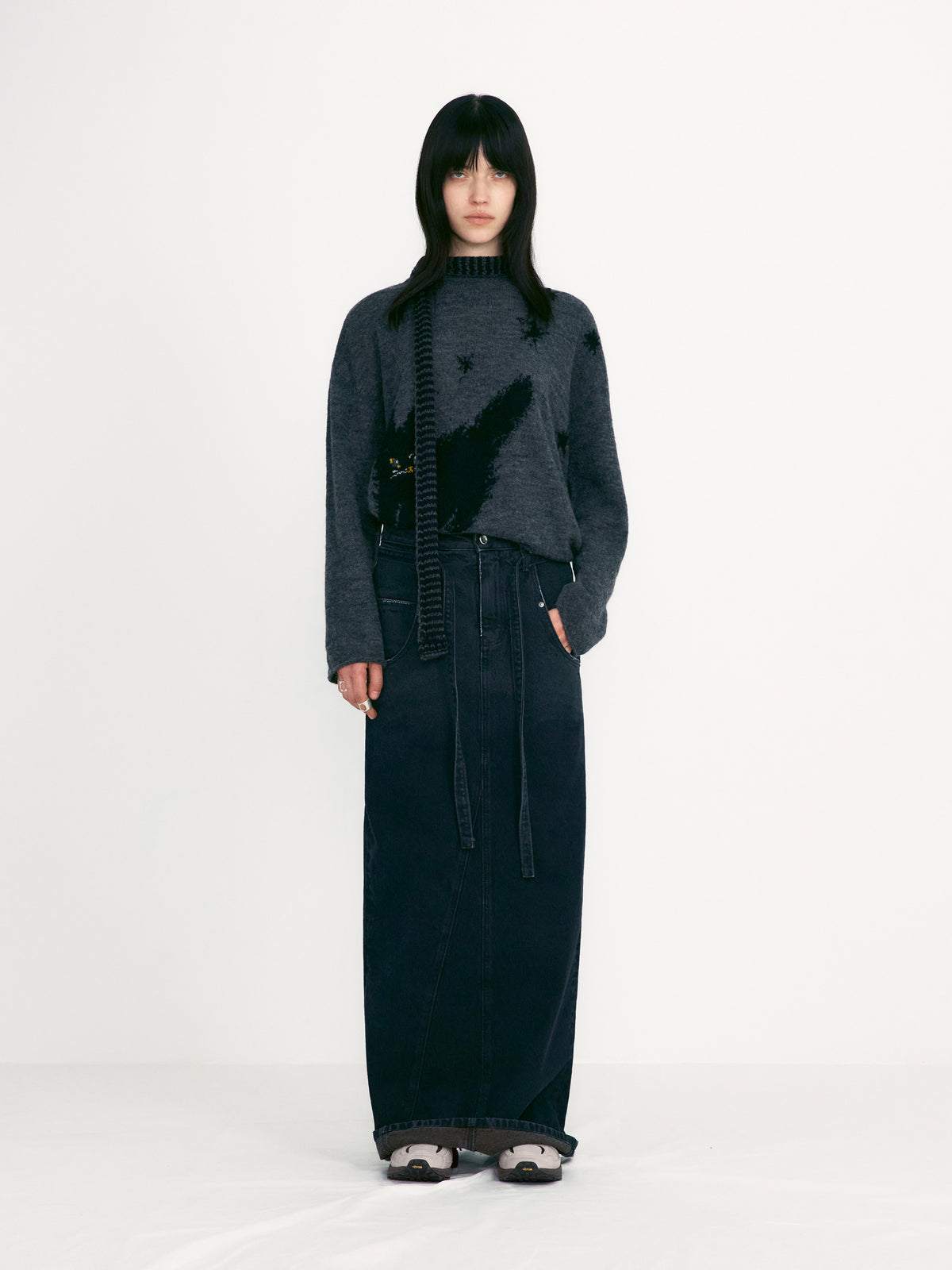 Low Classic Denim Maxi Skirt Mahogany Blue