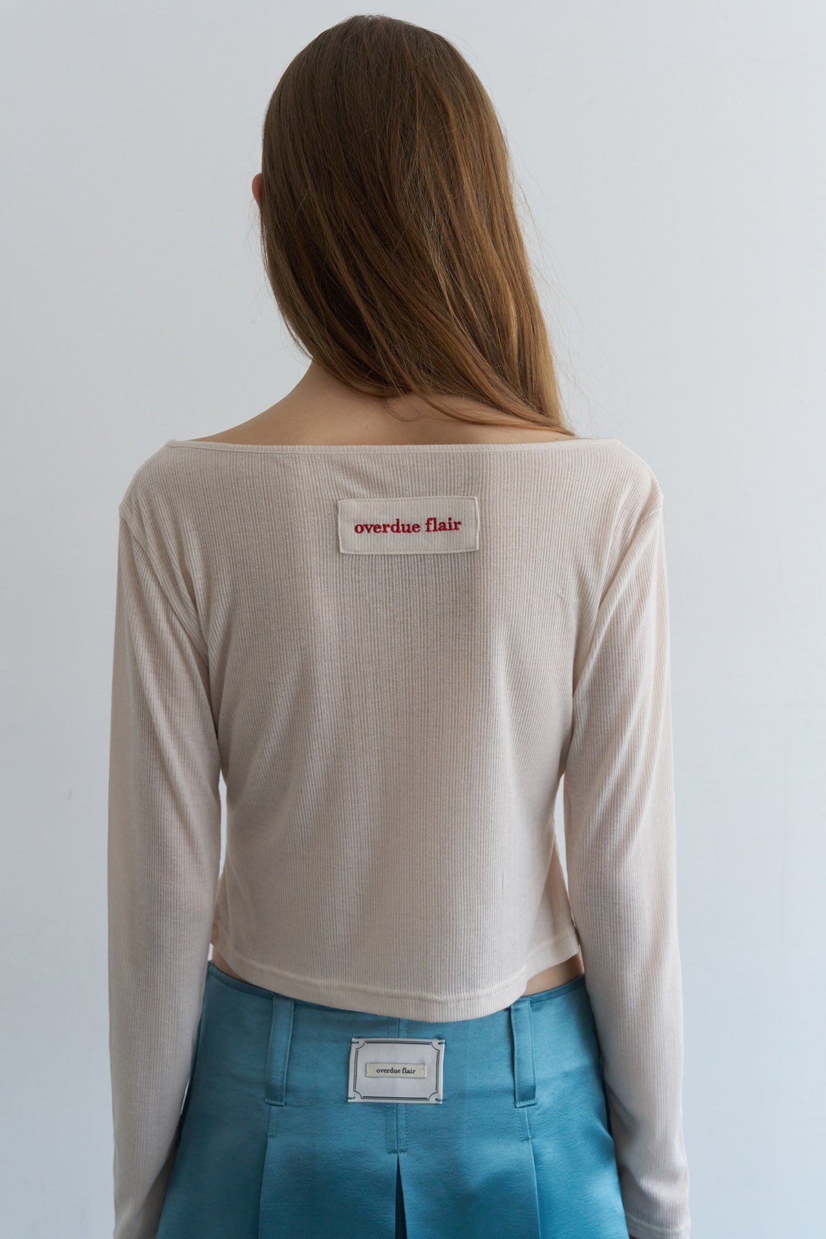 Overdueflair Wide Neck Mini Cardigan Cream
