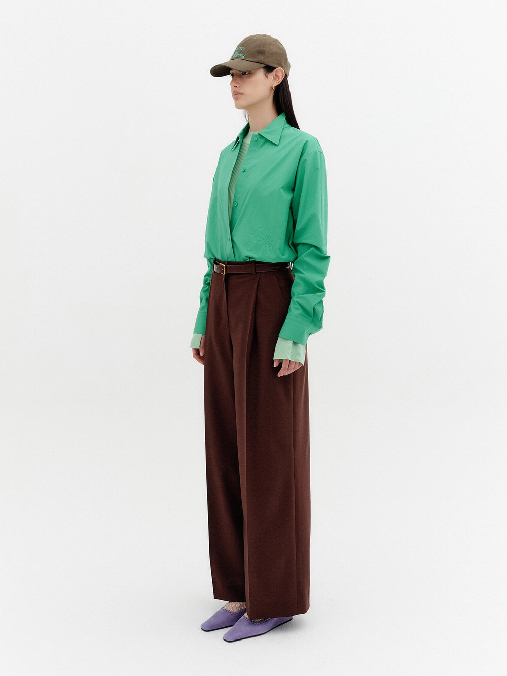 EENK Classic Logo Embroidered Shirt - Green