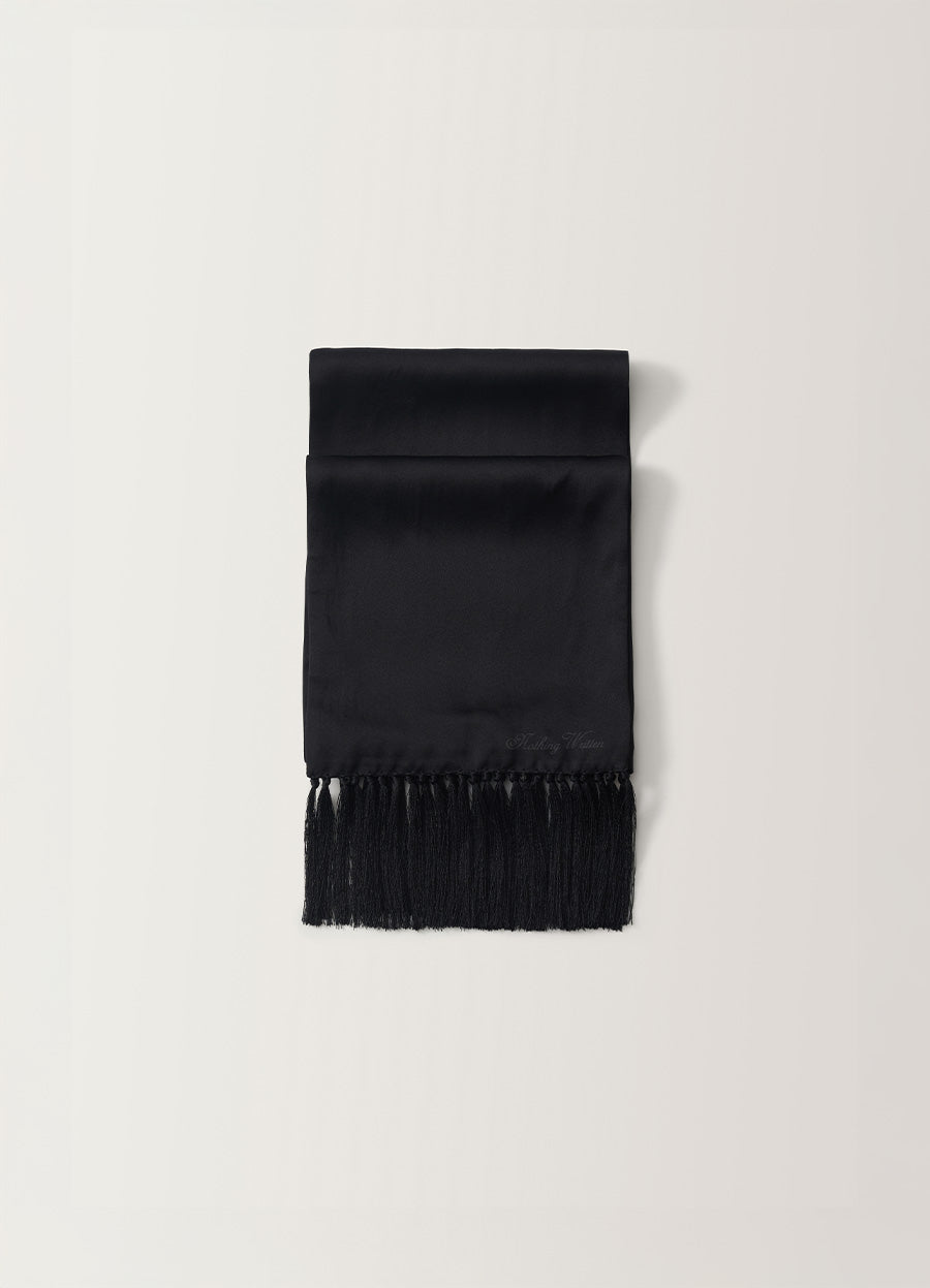 Nothing Written Tassel silk scarf (Black) (Pre-order, ships from Nov 11)