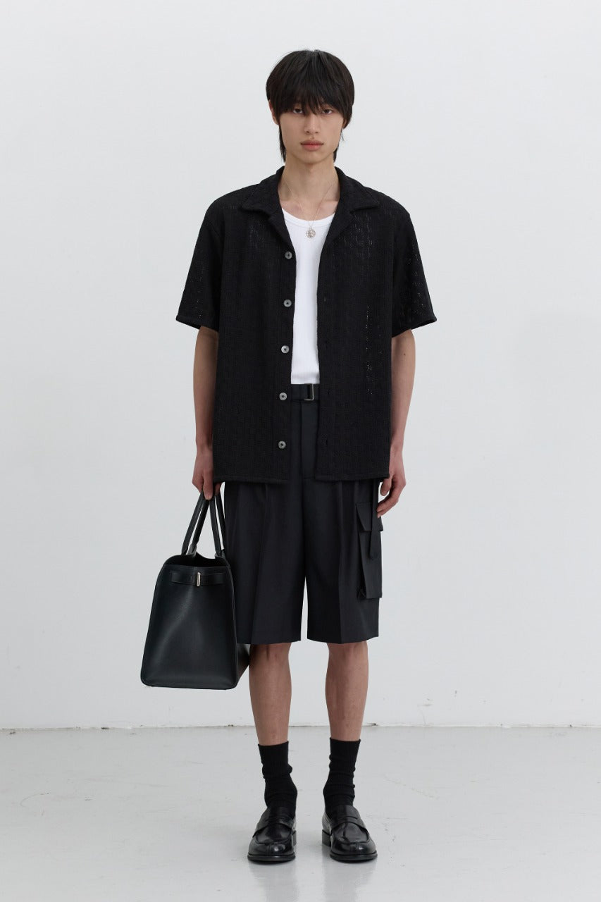 Dunst Belted Multipocket Bermuda Shorts Black
