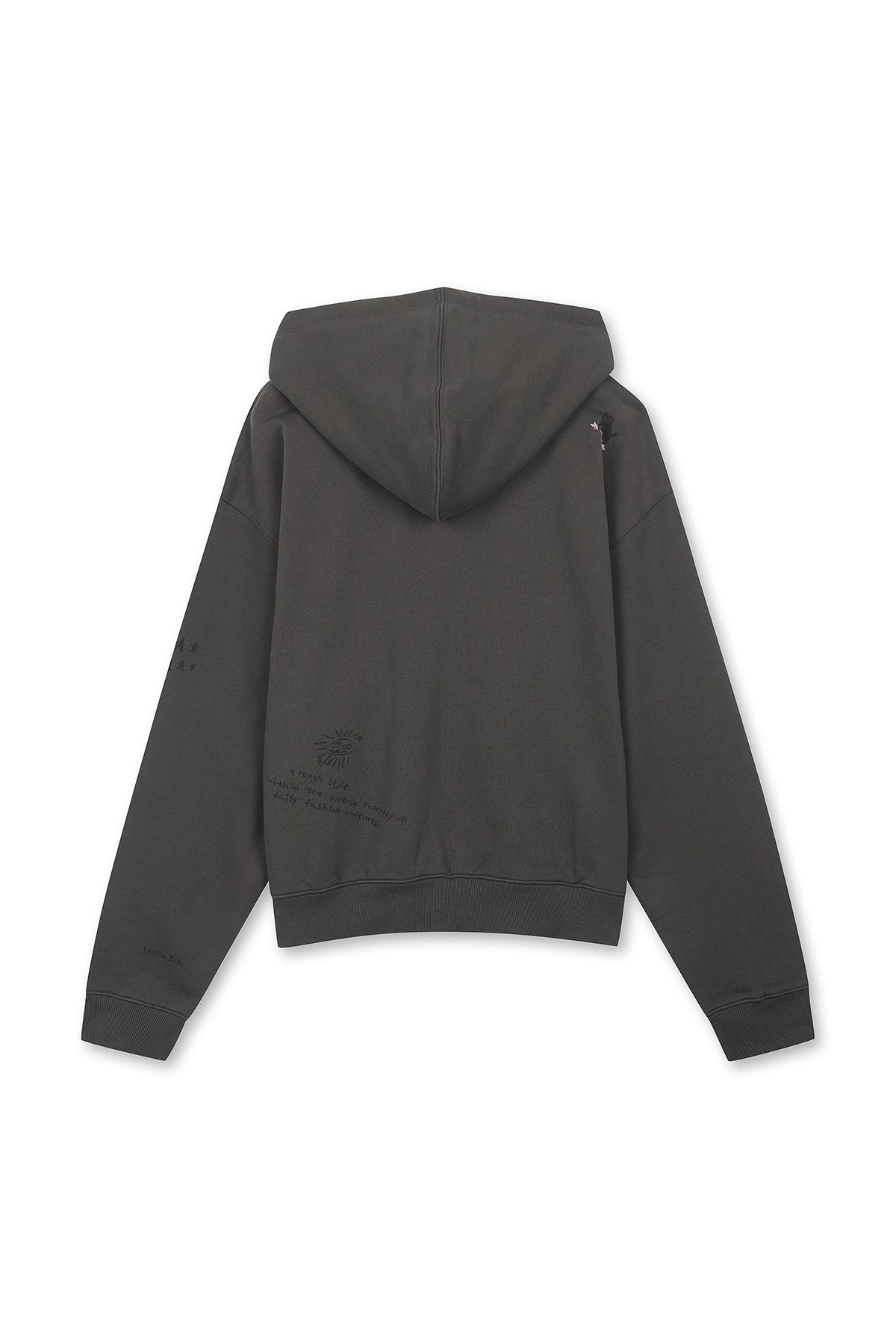 [matinkim] GRAFFITI ARTWORK HOODY ZIP UP IN CHARCOAL
