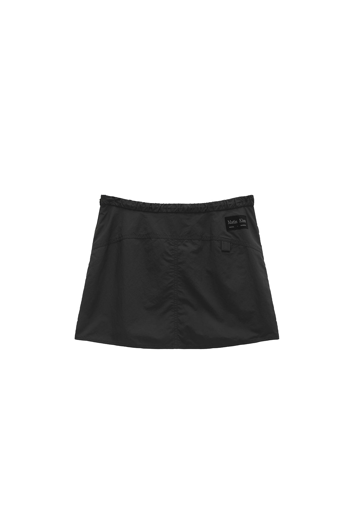 [matinkim] DOUBLE ZIPPER POINT BANDING MINI SKIRT IN CHARCOAL