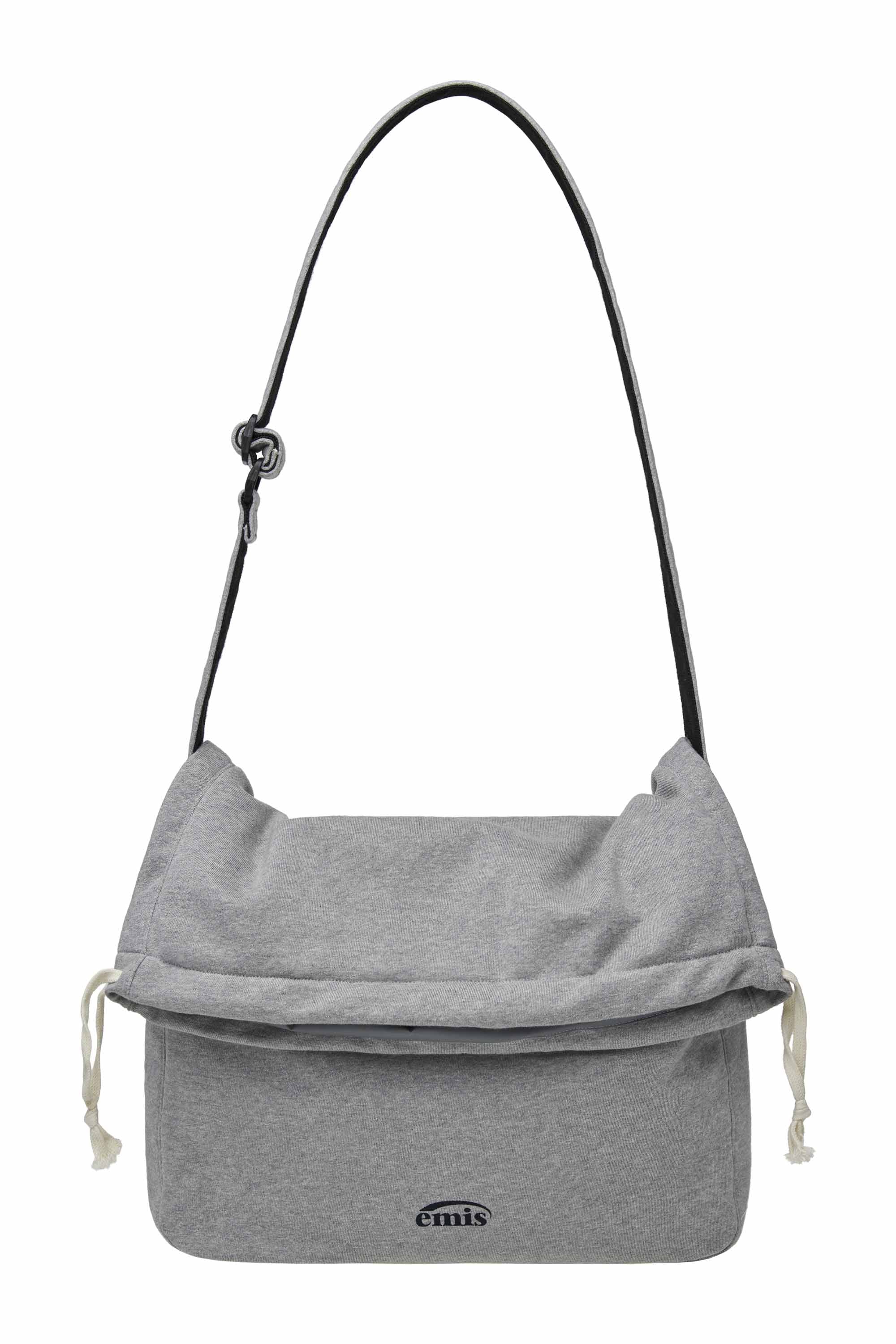 JERSEY FOLDING CROSSBODY BAG-GRAY